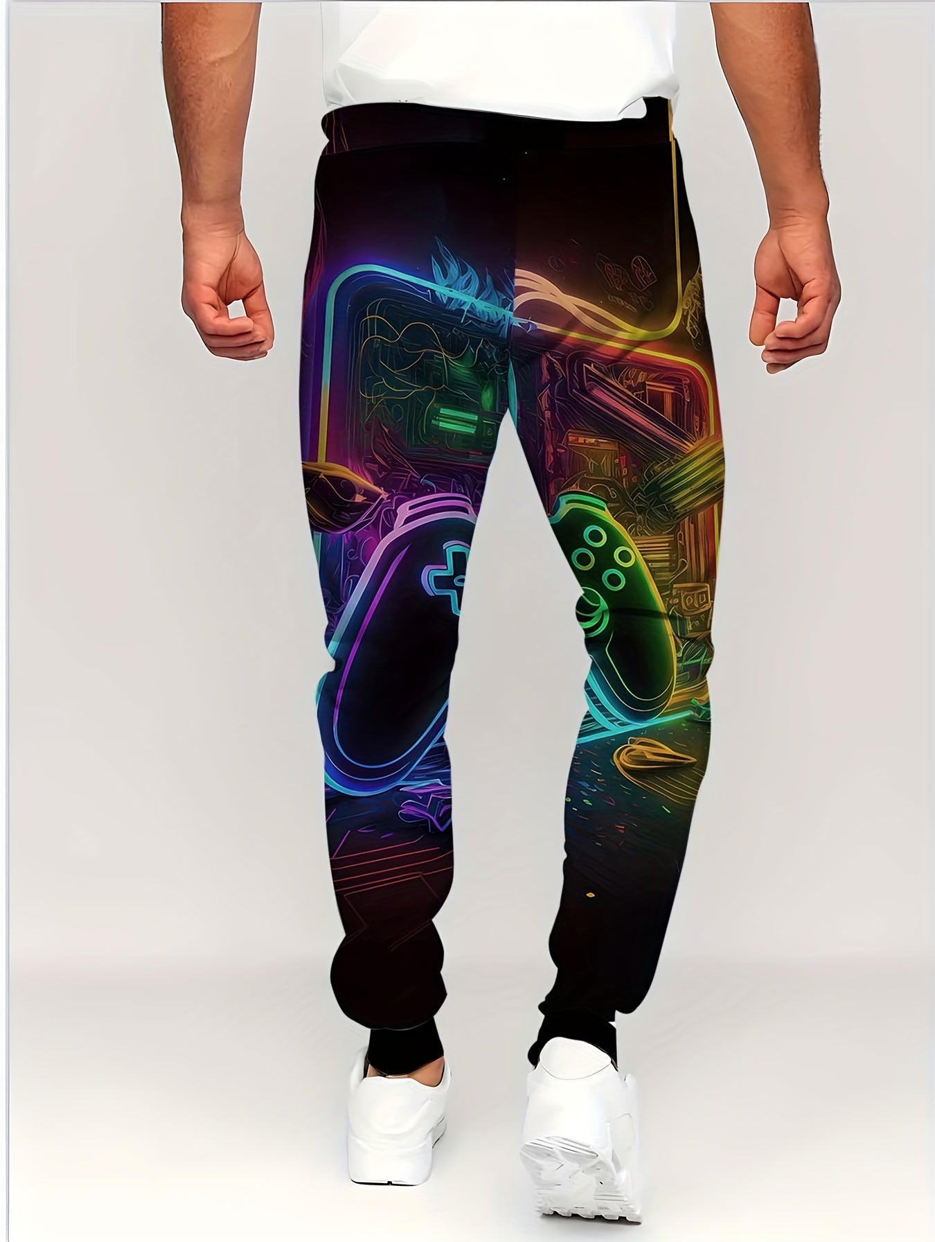 Game Console Printed Men's 2-piece Casual Hooded Sweatshirt Long Sleeved Sweatshirt Sweatpants Set Suitable For Winter And Autumn Men's Wear