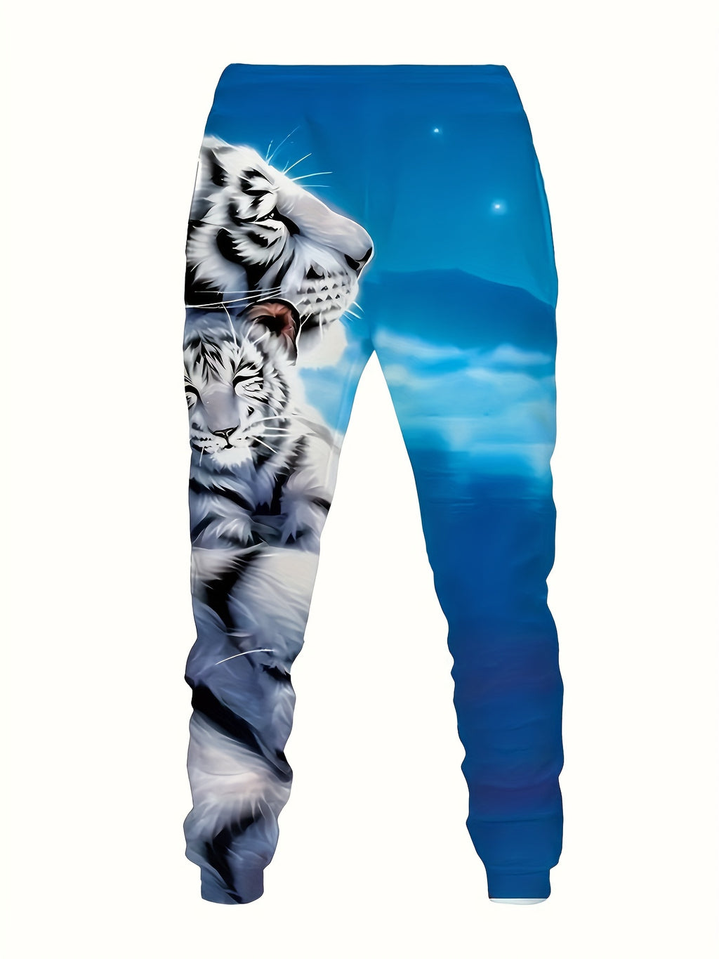 Men's Casual Tiger Print Men's 2-piece Set Casual Hooded Sweatshirt Long Sleeved Sports Shirt Sports Pants Set Suitable For Winter And Autumn Men's Wear