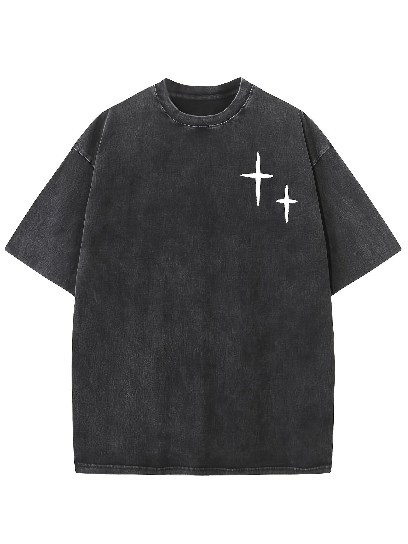 Retro Harajuku Street Spider Double-sided Print Pattern, Men's Retro Street Wear Basic T-shirt Loose Hip Hop Neutral Top Washed Cotton Short-sleeved Round Neck T-shirt, Summer Outdoor Men's Wear