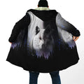 Winter Men For Women Hooded Cloak Beautifull White Wolf 3D All Over Prined Fleece wind breaker Warm Hood cloak