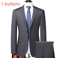 Suit (Blazer+ Pants) Fashion Men Business Casual British Style Solid Color Wedding Outdoor Gentleman Slim Professional Suit Suit
