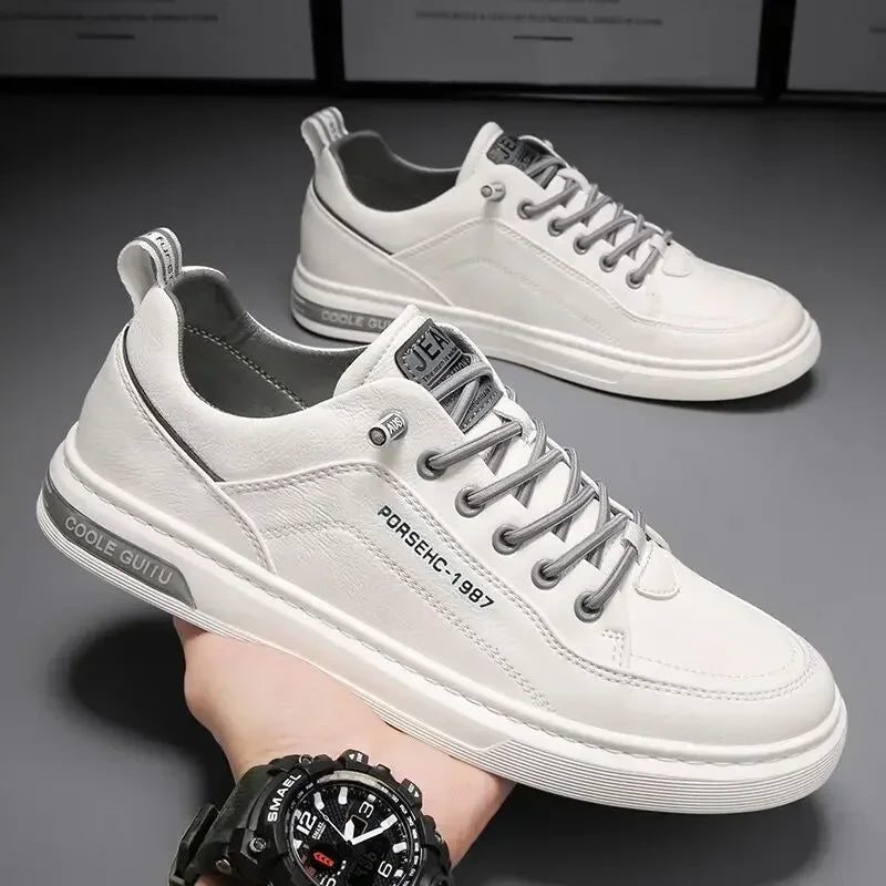 2025 New Trendy Versatile Cloth Shoes Men's Spring New Breathable White Shoes Men's Sports and Leisure Board Shoes Trendy Shoes