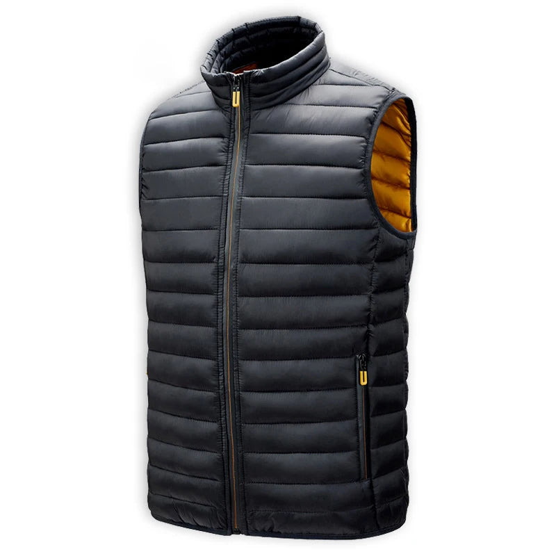 Winter Men Warm Vests Fashion Men Stand Collor Lightweight Padded Down Waistcoats Men Cotton Windbreaker Sleeveless Jackets 6XL