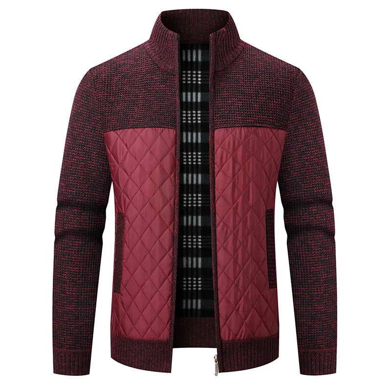 Winter Men Warm Cardigan Padded Jackets Fashion Men Fleece Lined knitwear Sweaters Cardigan Coats Men Windbreaker Knit Jacket