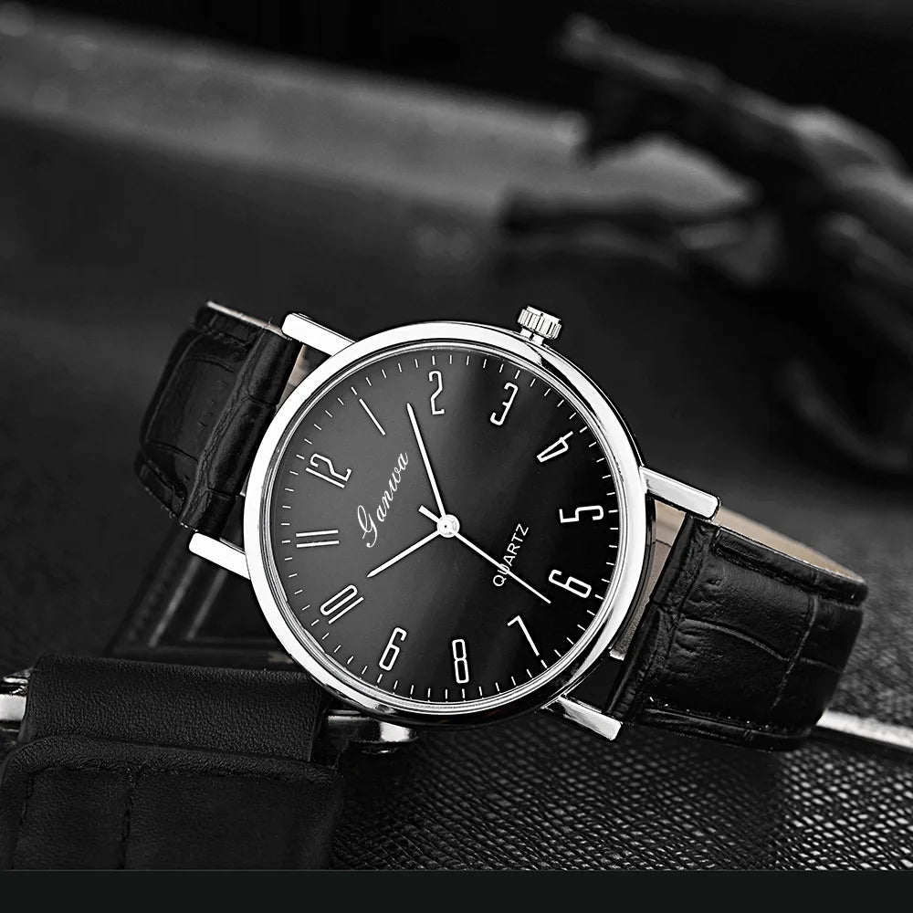 Men Watches Business Wrist Watch Luxury Leather Strap Analog Watches Quartz Wristwatches Clock Men Women Casual Simple Watch