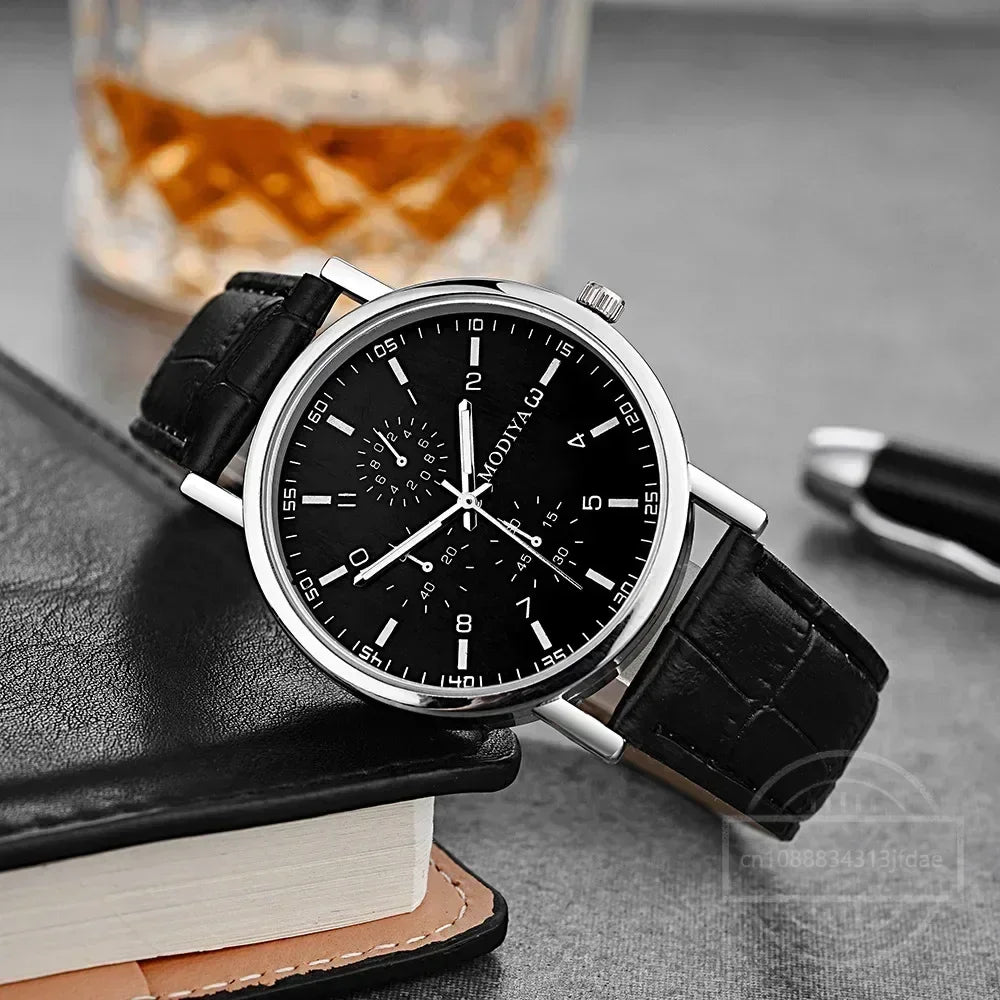 Men Watches Business Wrist Watch Luxury Leather Strap Analog Watches Quartz Wristwatches Clock Men Women Casual Simple Watch