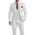 Suit (Blazer+ Vest + Trousers) Men's Fashionable Gentleman Business British Style Solid-color Banquet Host Casual Wedding Suit