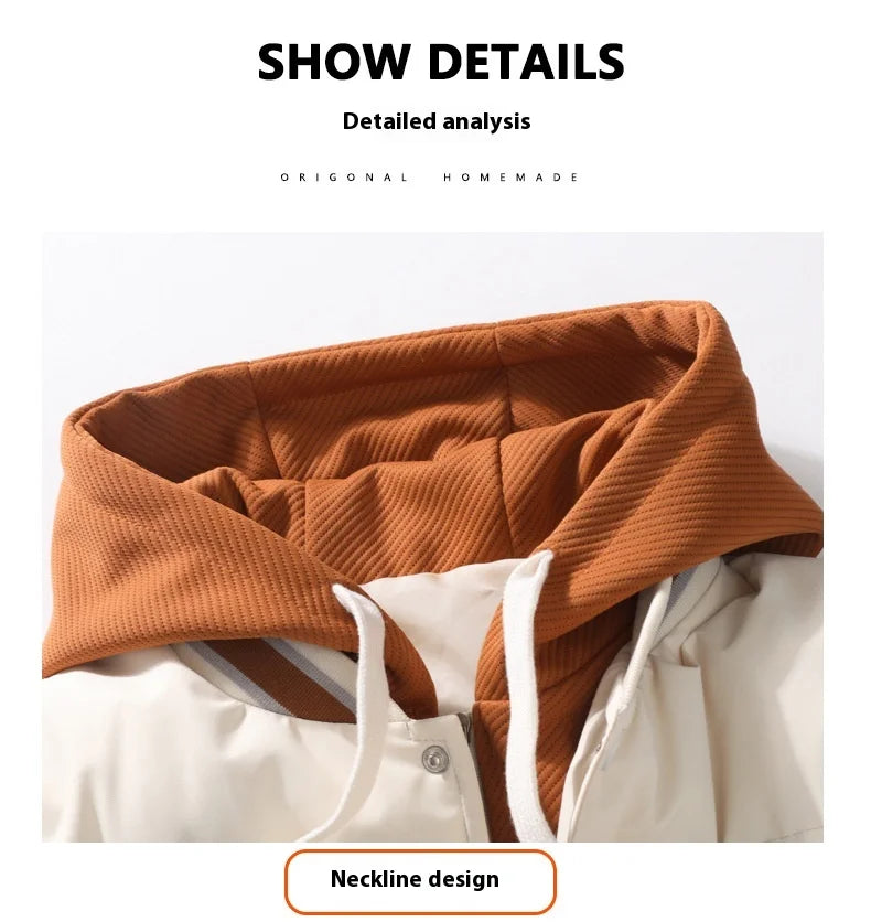 New Men's Hooded Jacket Winter Warm Coat Fashion Printed Jacket For Men Lightweight Padded Jackets Men's Windbreaker Parker Coat