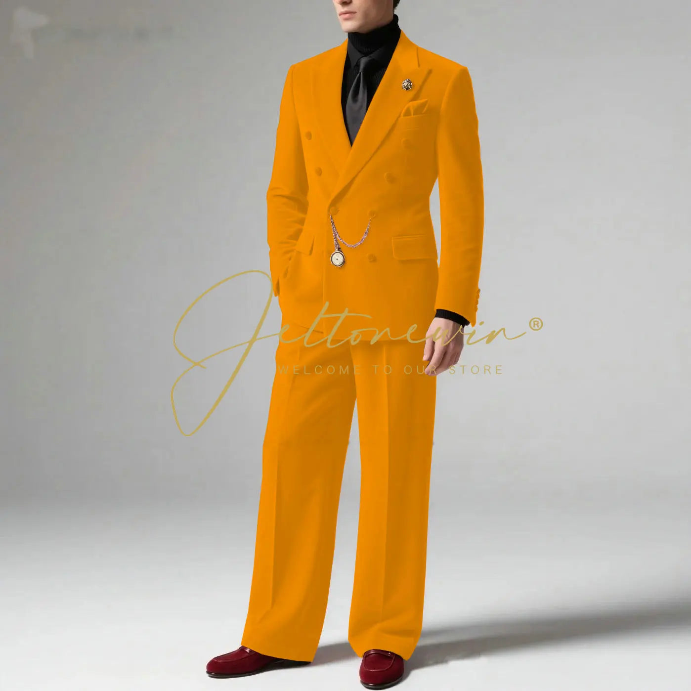 Men's Blazer Suit Dark Grey Velvet Peak Lapel Double Breasted Slim fit Groomsmen Jacket Pants Formal Wedding Party Tuxedos