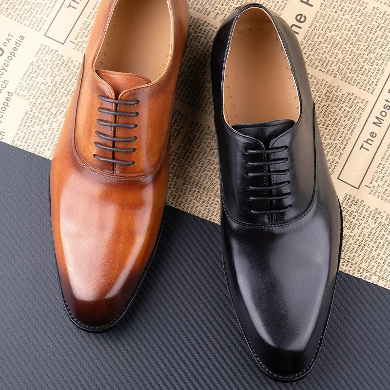 Elegant Men Leather Dress Shoe Sapato Social Masculino Party Office Suit Matches Comfortable Handcrafted Business Man's Footwear