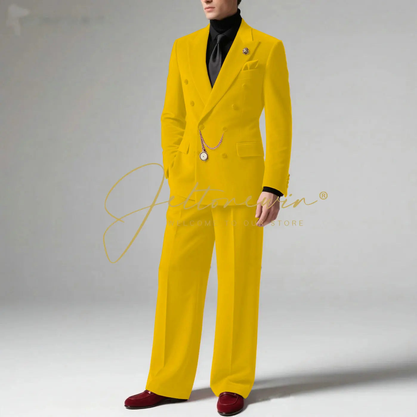 Men's Blazer Suit Dark Grey Velvet Peak Lapel Double Breasted Slim fit Groomsmen Jacket Pants Formal Wedding Party Tuxedos