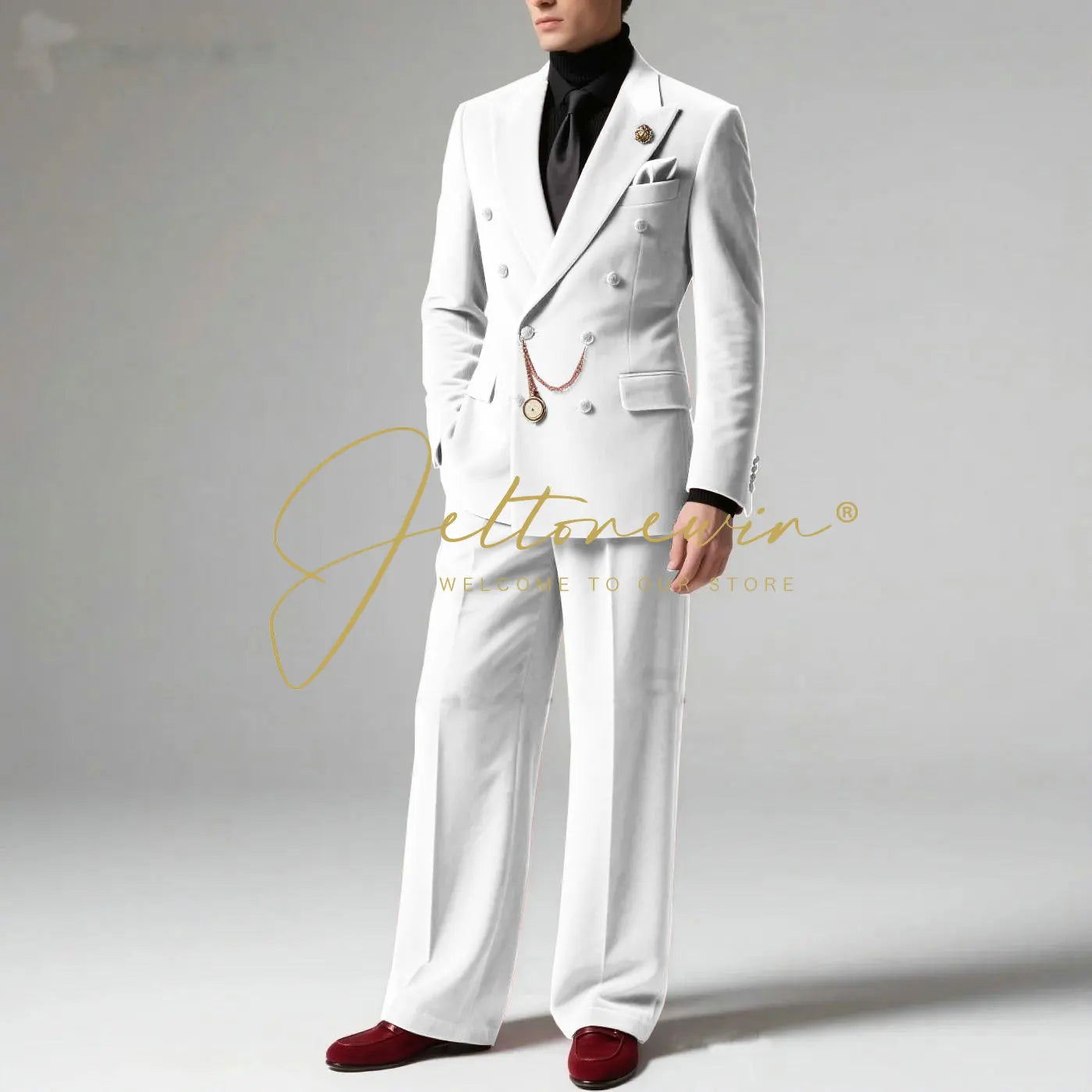 Men's Blazer Suit Dark Grey Velvet Peak Lapel Double Breasted Slim fit Groomsmen Jacket Pants Formal Wedding Party Tuxedos