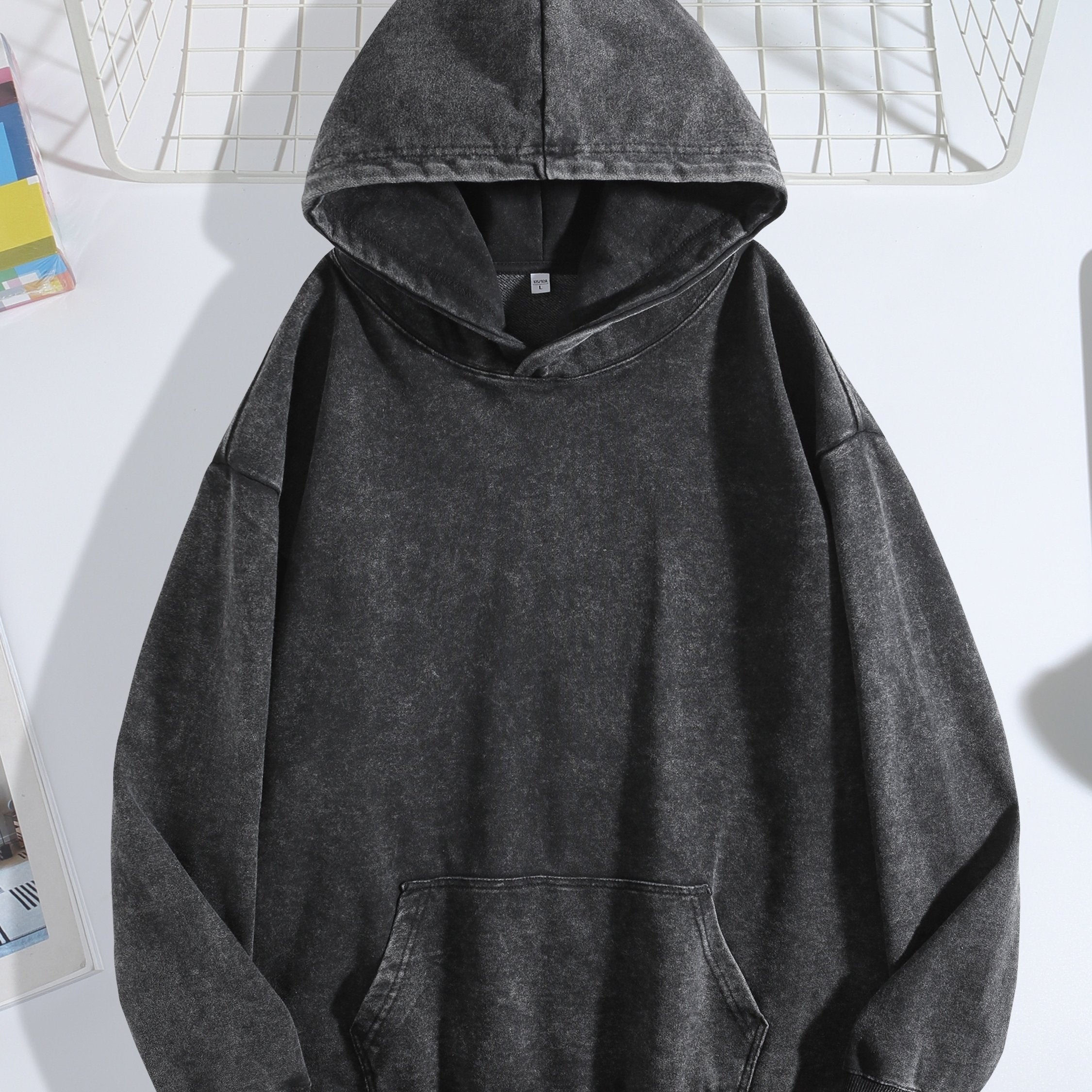Autumn And Winter Hoodie, Daily Scene Can Be Used, Solid Color Wash To Make Old Round Neck Pullover Hooded Cordless Top, Fashion Men's Wear, Hoodie